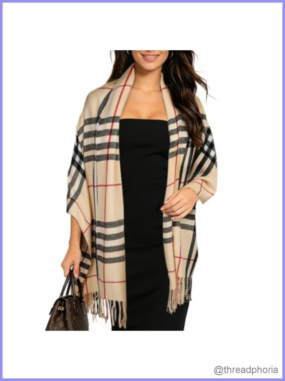Cashmere Pashmina Shawl Wrap Blanket Scarf Reversible Poncho Cape